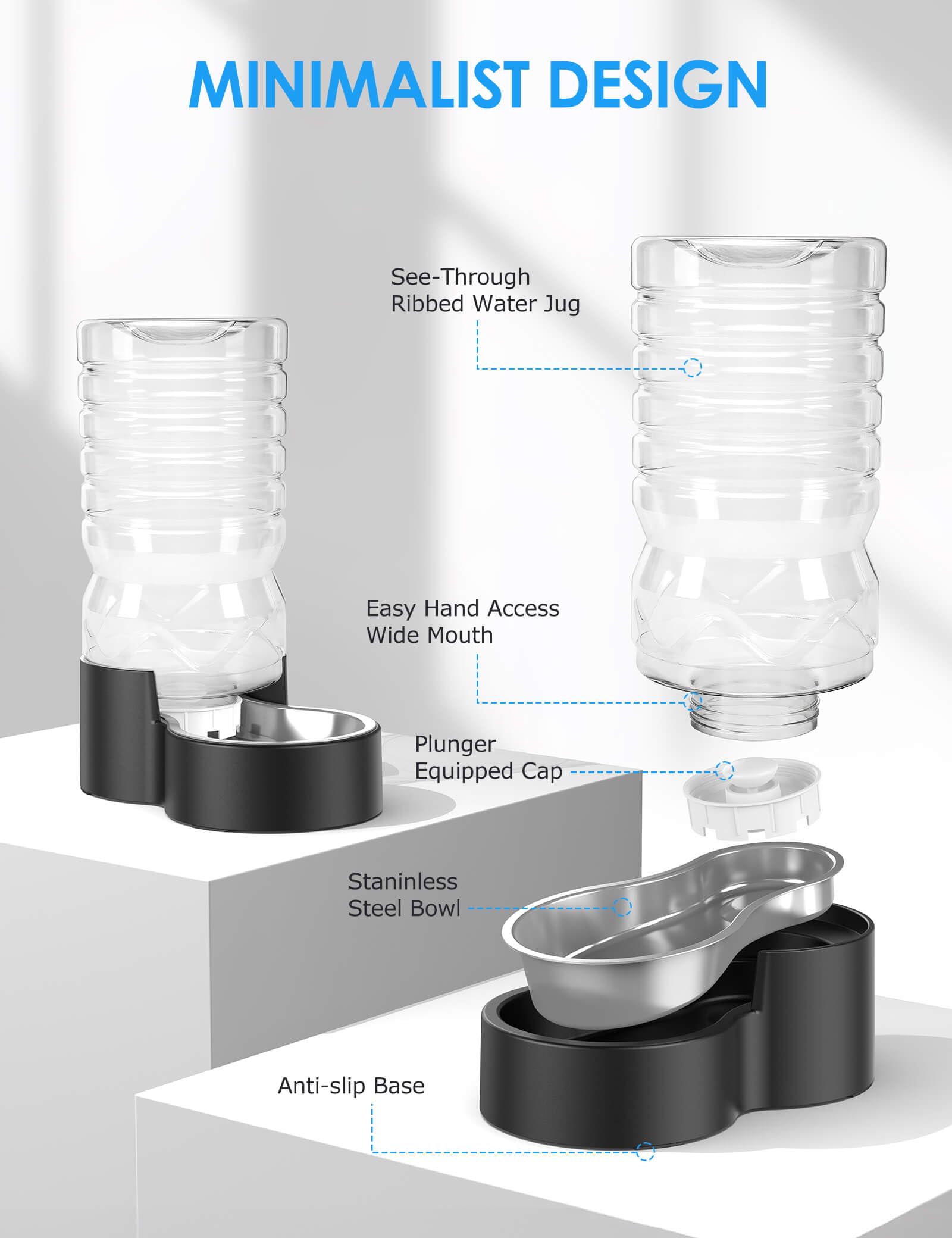 Heouvo multi-pet hydration station provides constant water access for cats and dogs.