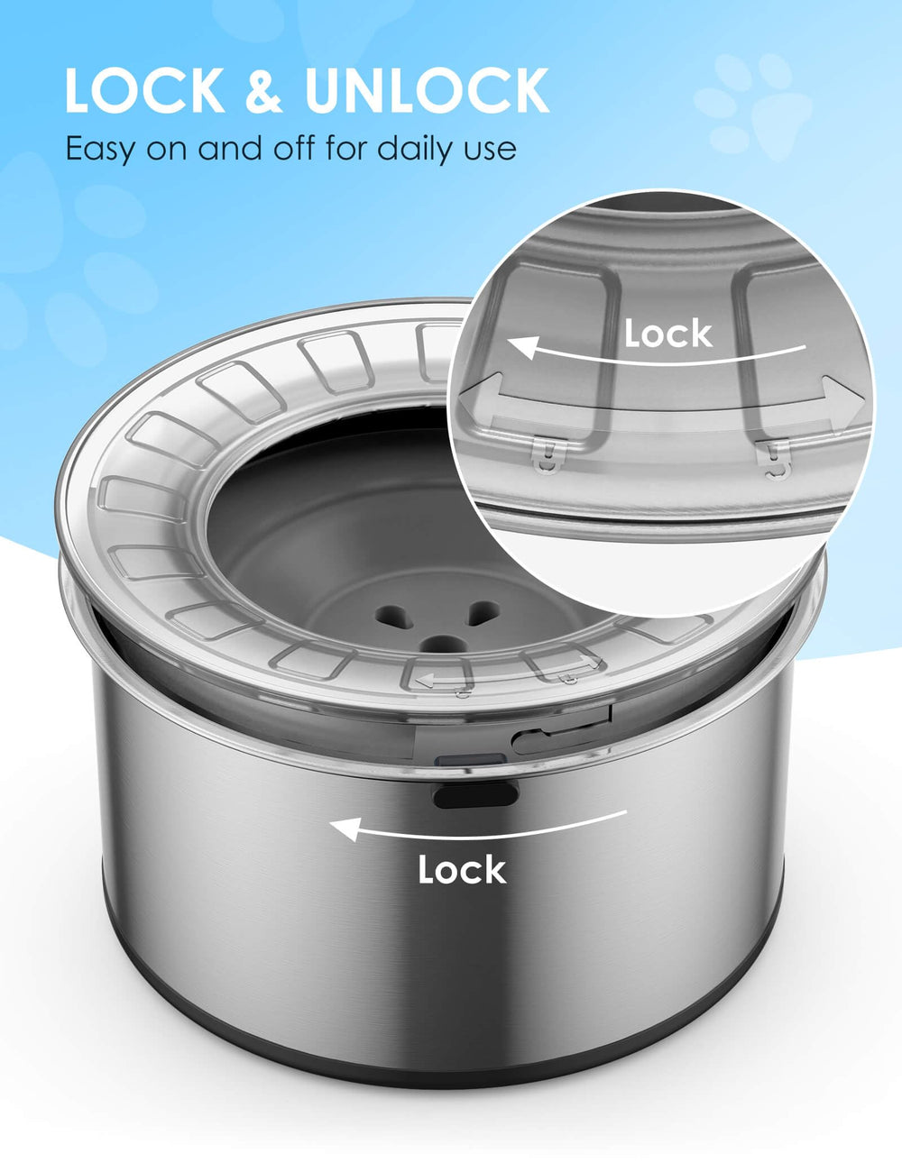 Heouvo water bowl dishwasher-safe for easy cleaning.