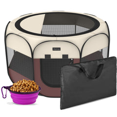 HEPEENG portable pet playpen 8-panel setup for indoor or outdoor use
