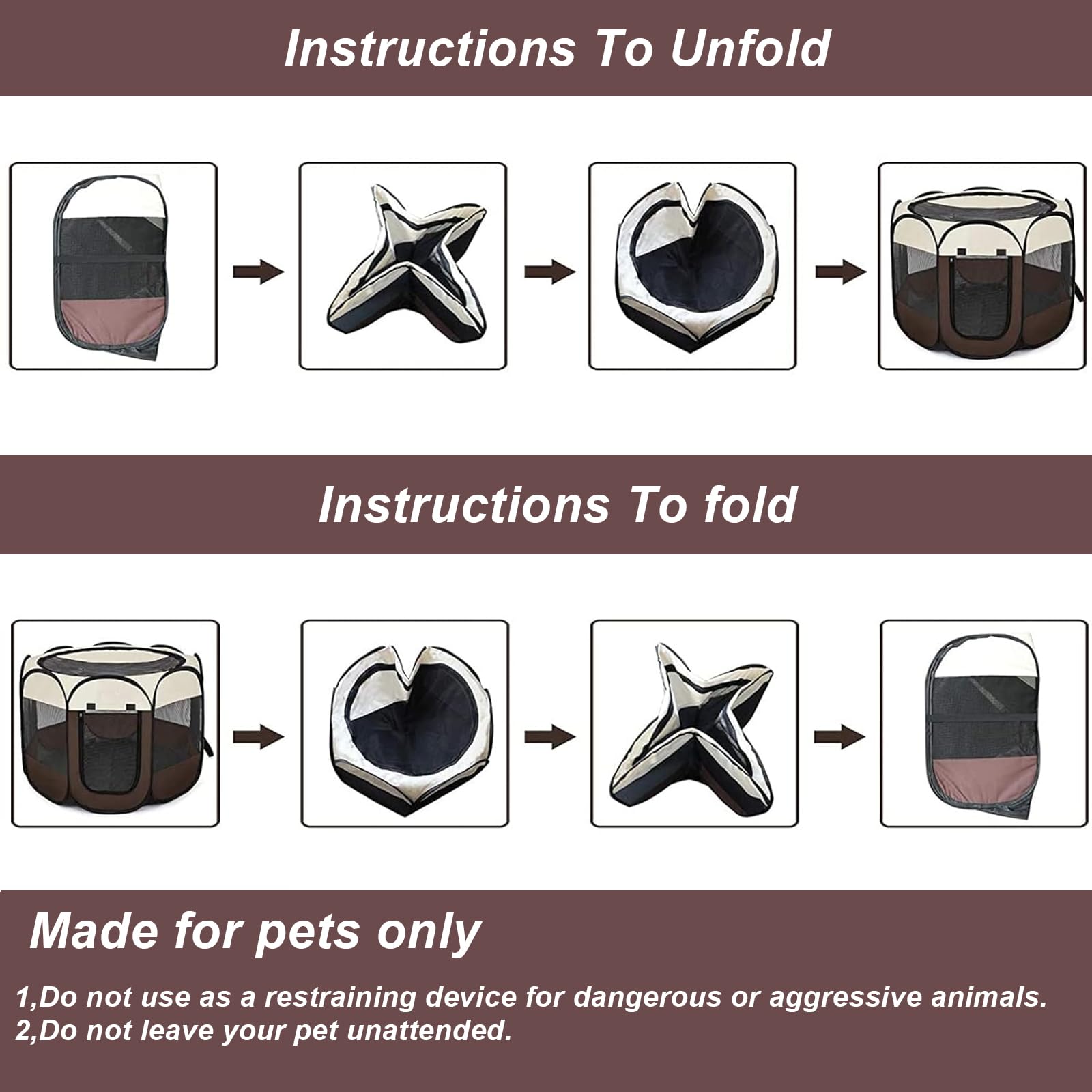 HEPEENG playpen folded compactly in carry bag for travel