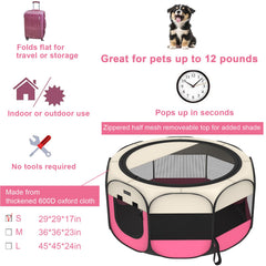 HEPEENG portable pet playpen shade cover top provides sun protection during outdoor play