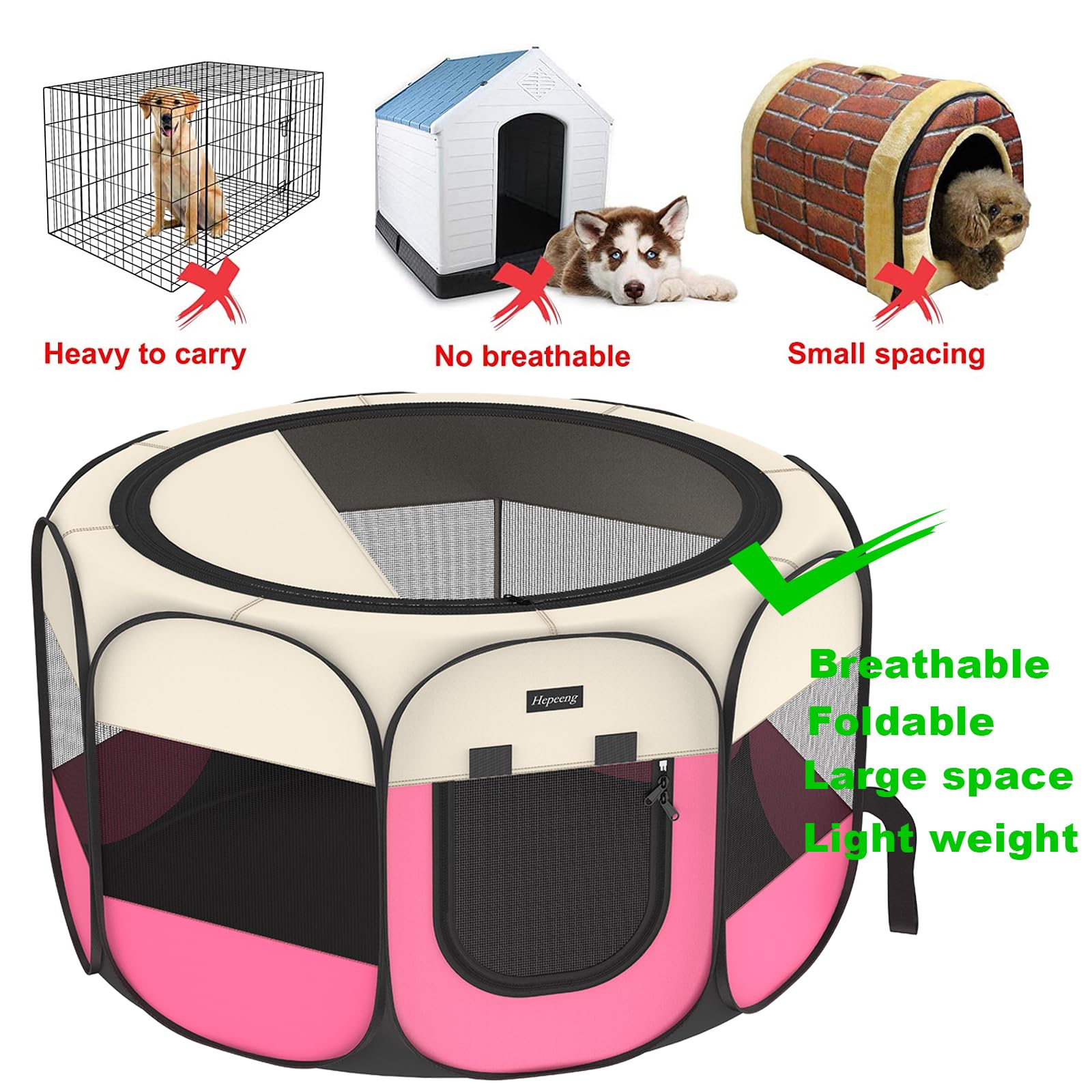 HEPEENG travel bag carries the playpen compactly for camping or park trips