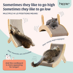 Hepper Hi-Lo curved-board design invites natural scratching motions for comfort