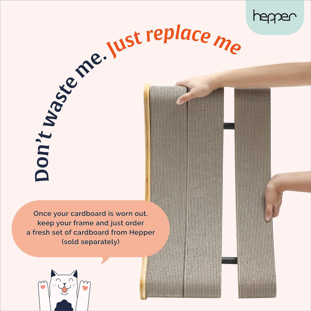 Hepper Hi-Lo indoor-cat-use design blends with home décor while scratching