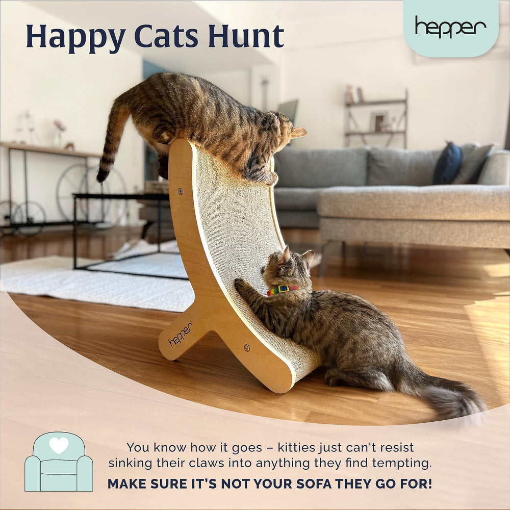 Hepper Hi-Lo replaceable pads simplify maintenance and extend scratcher life