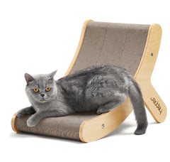 Hepper Hi-Lo cardboard scratcher with wood frame keeps indoor cats engaged during play