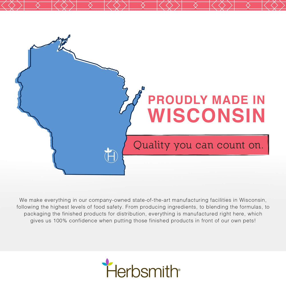 Herbsmith Bladder Care USA-made label closeup emphasizing quality.
