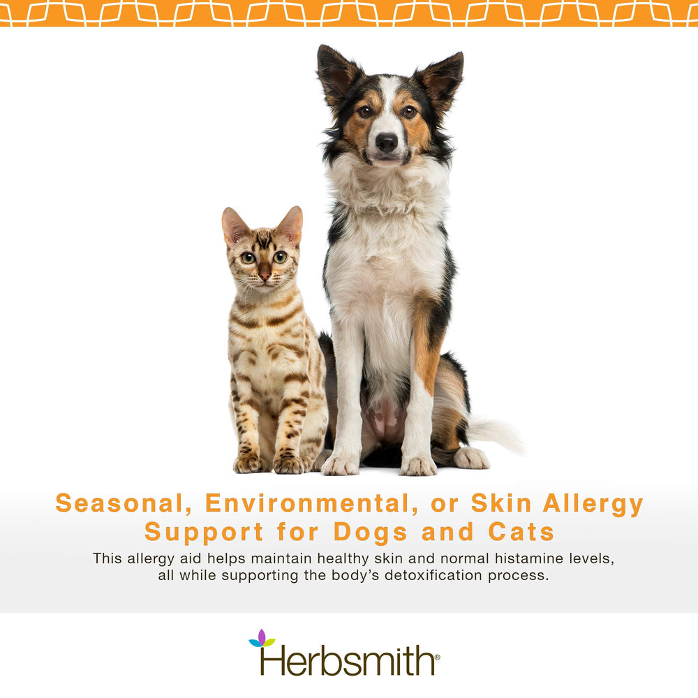 Herbsmith Clear AllerQi ingredients label emphasizing natural, pet-friendly formula.