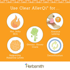 Herbsmith Clear AllerQi powder close-up highlighting fine texture for easy mixing.