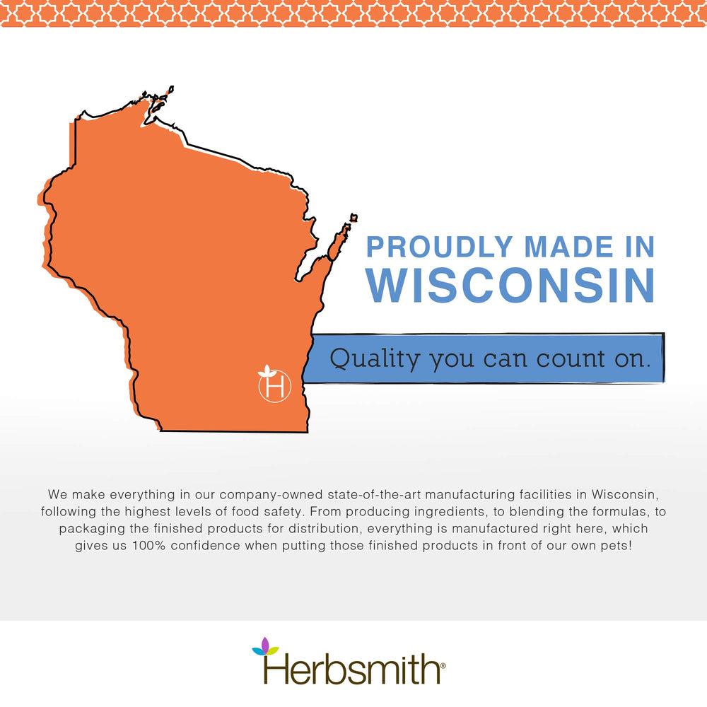 Herbsmith Comfort Aches dosage-schedule indicates simple administration for owners.