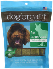 Herbsmith Dog Breath chews for large dogs in pack shot that help freshen breath.