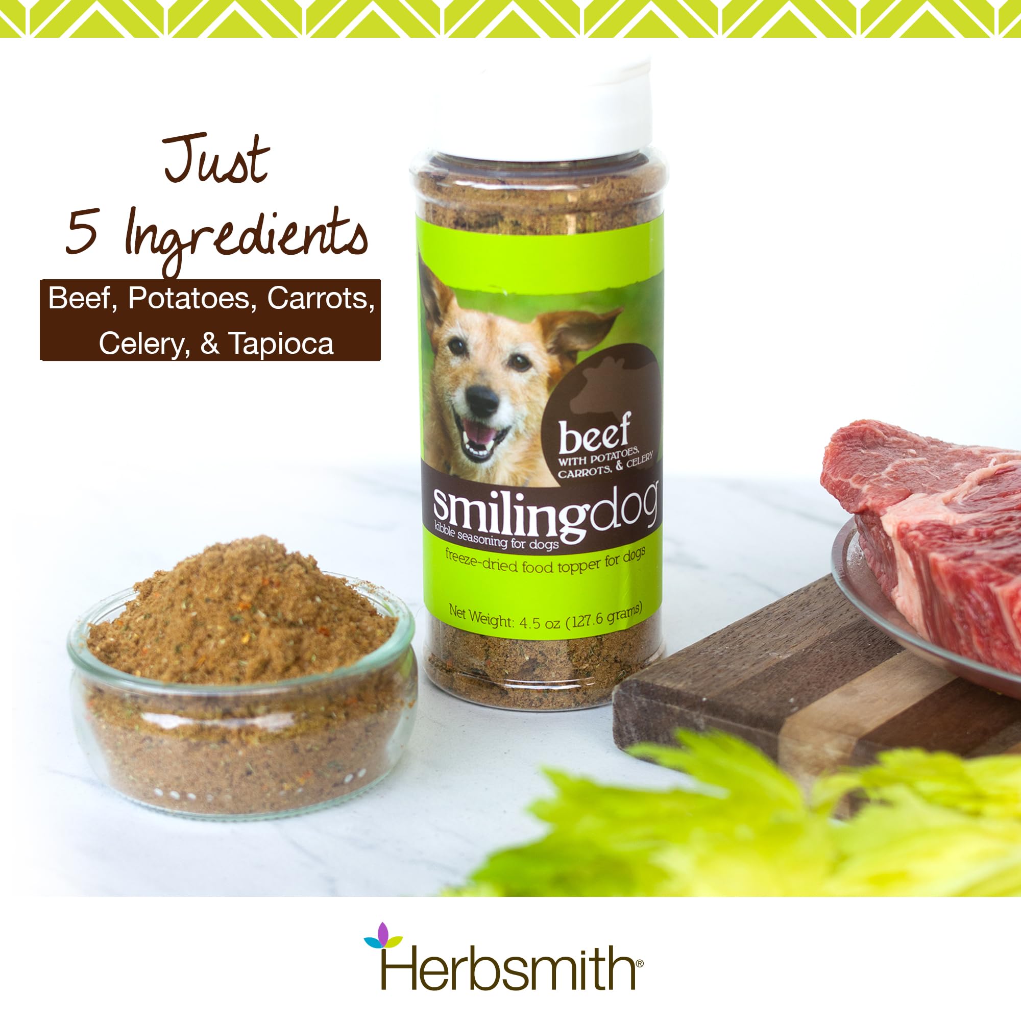 Herbsmith Kibble Seasoning con carne de res deshidratada de alta calidad