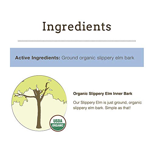 Herbsmith slippery elm tin with spoon shows ready-to-use powder for daily gut health.