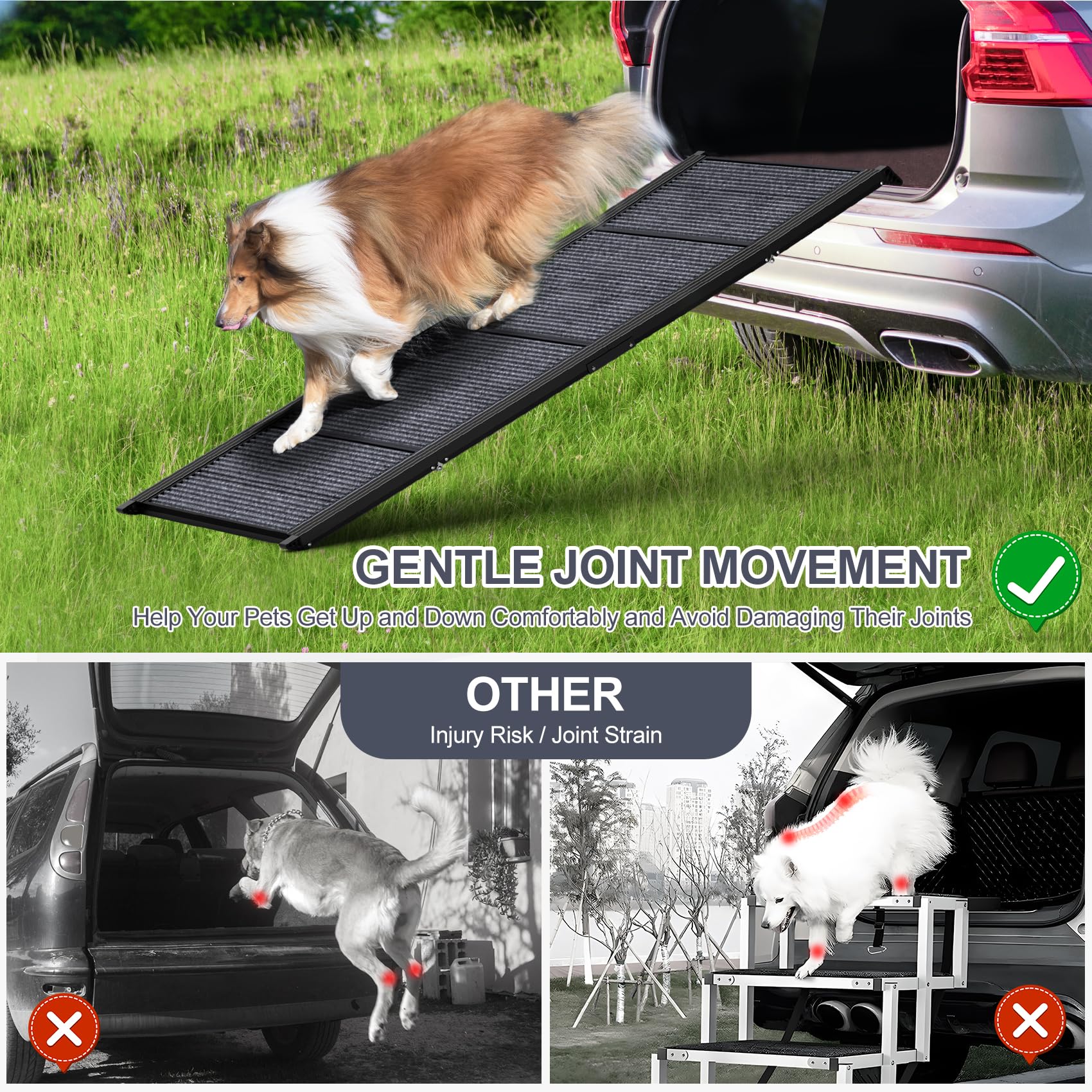 HerCcreta wigge dog ramp lightweight 13.5lbs portable