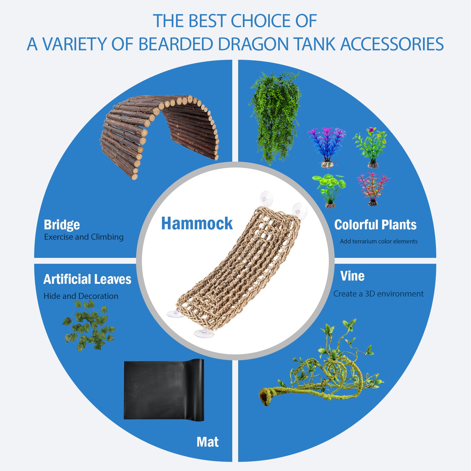HERCOCCI reptile mat with soft seagrass texture for durable lounging.