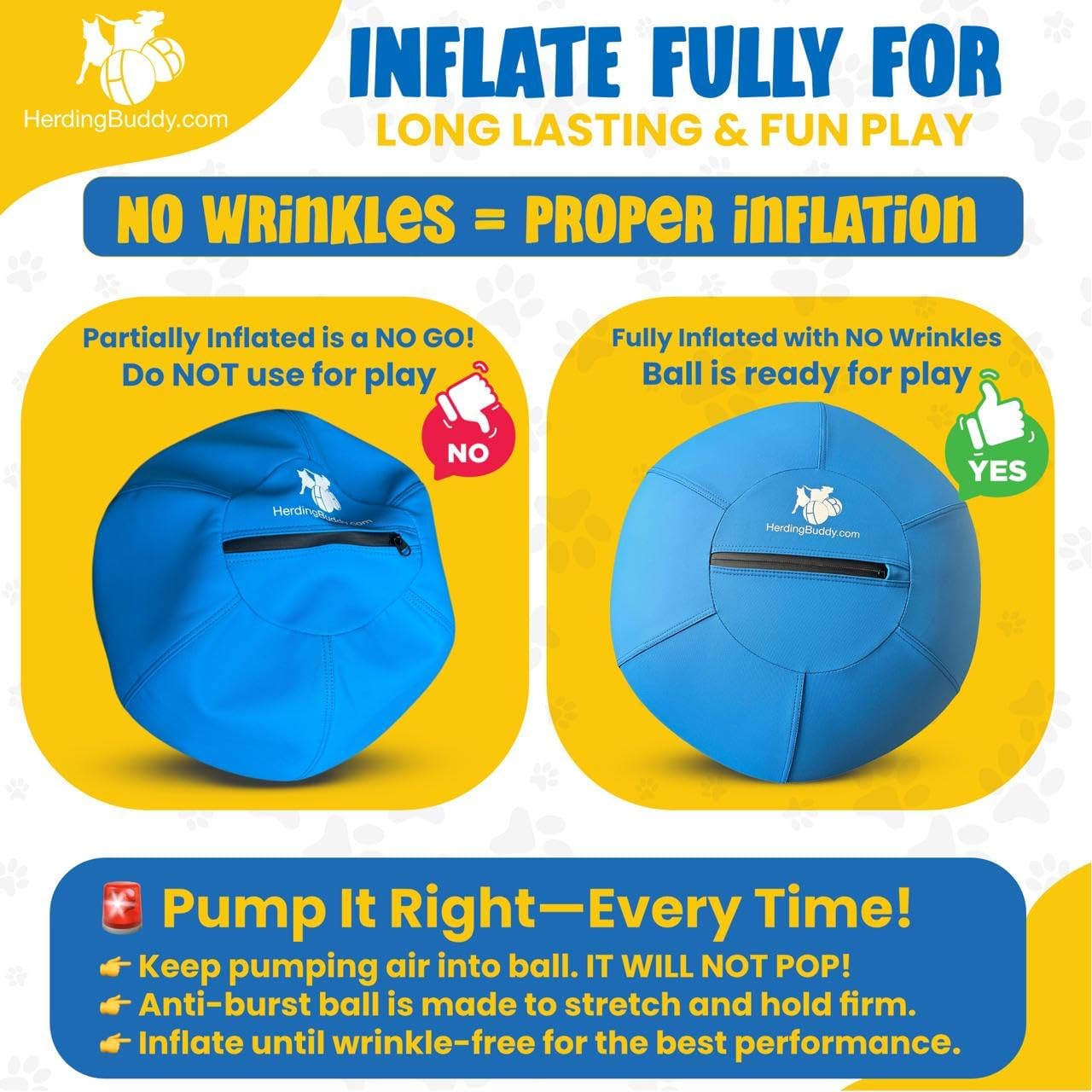 Herding Buddy ball blue cover enhances engagement through vivid color for dogs.