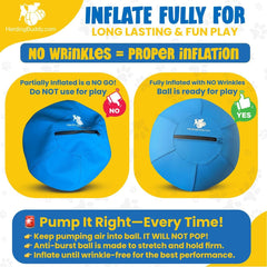 Herding Buddy ball blue cover enhances engagement through vivid color for dogs.