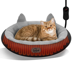 Herehomi heated cat bed front view offers cozy warmth for naps