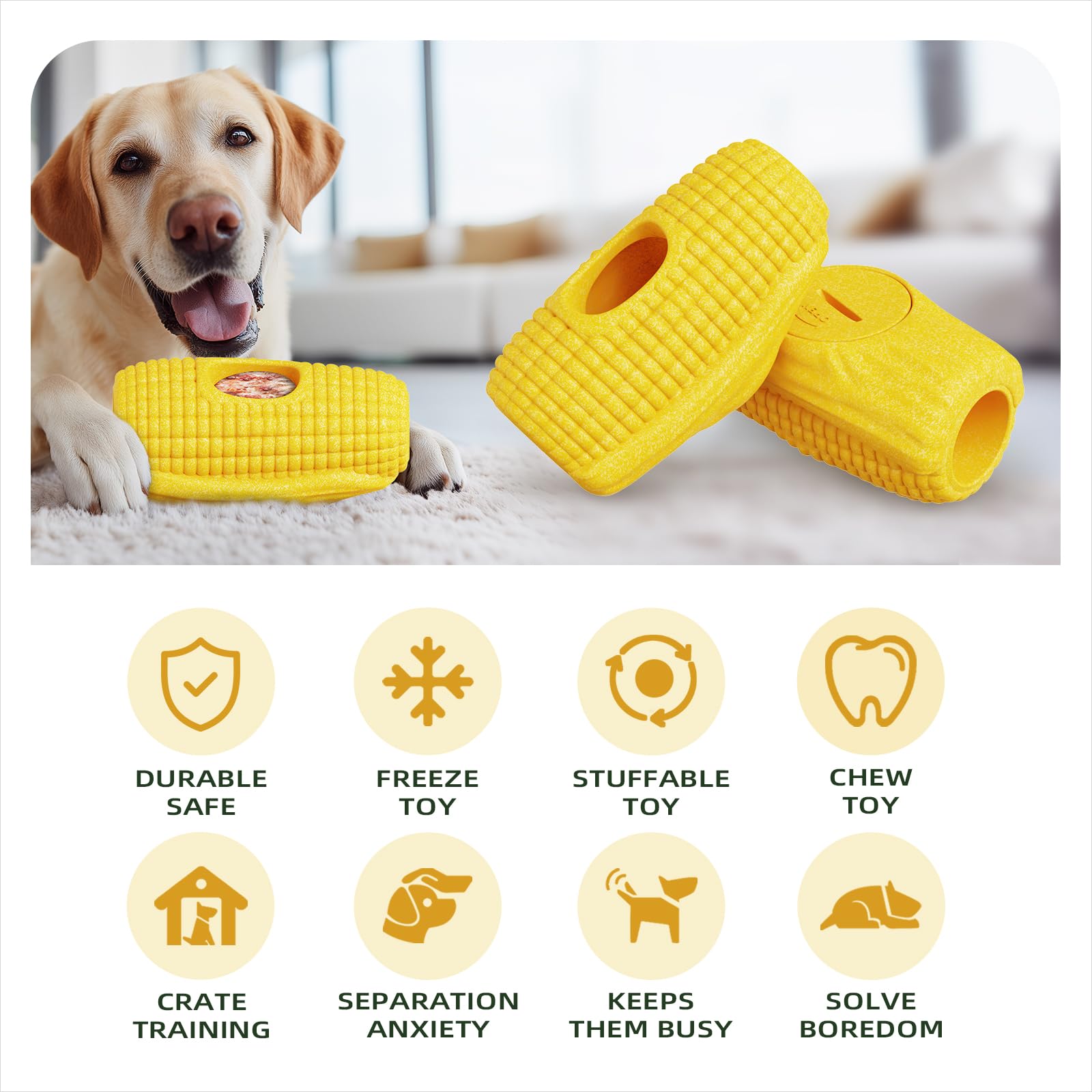 HeriNova aggressive chew toy frozen-treats emphasizes easy prep with freeze-and-go cubes.