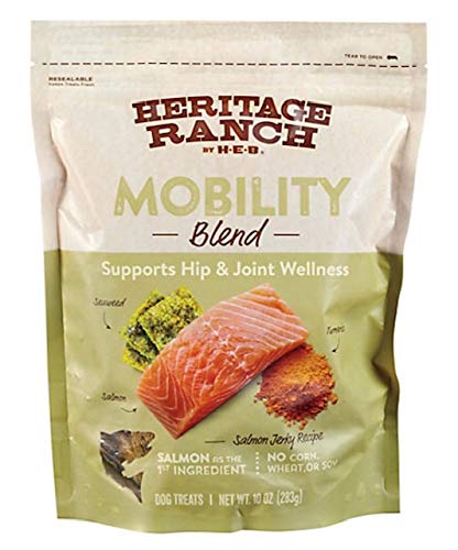 Heritage Ranch Mobility Salmon Jerky: tira crujiente para apoyar articulaciones y movilidad de perros.