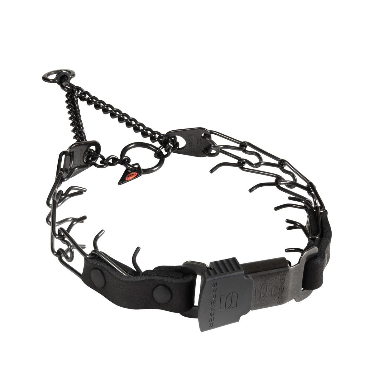 Herm Sprenger 2.25mm prong collar quick-release buckle for controlled training.