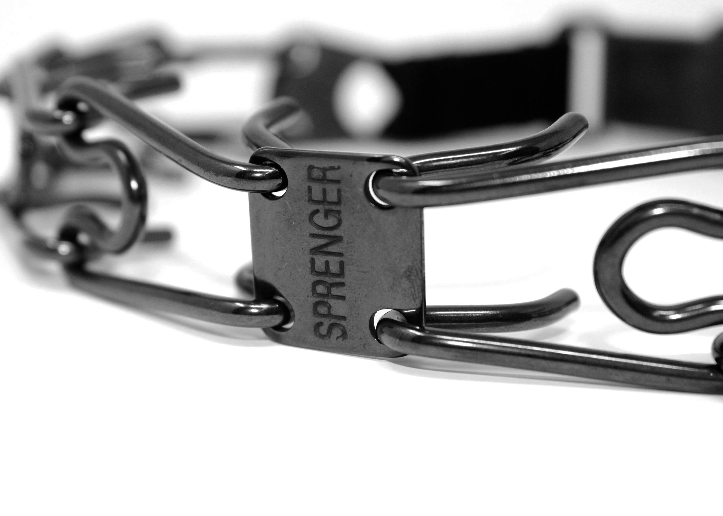 Adjusting links on Herm Sprenger collar for a snug fit.
