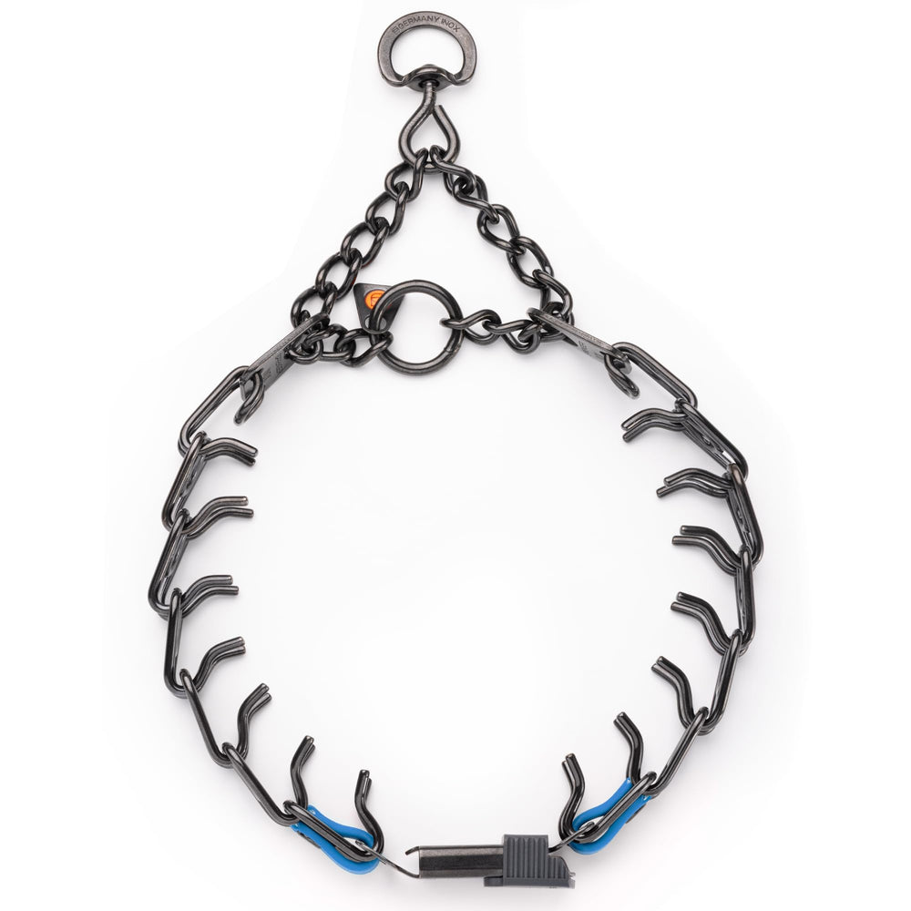 Herm Sprenger Biothane insert collar adds stability at the buckle for secure use.