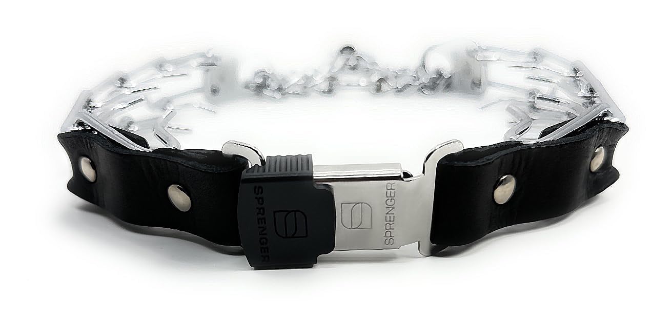 Chrome-plated 2.25mm prongs deliver even neck pressure for balanced corrections