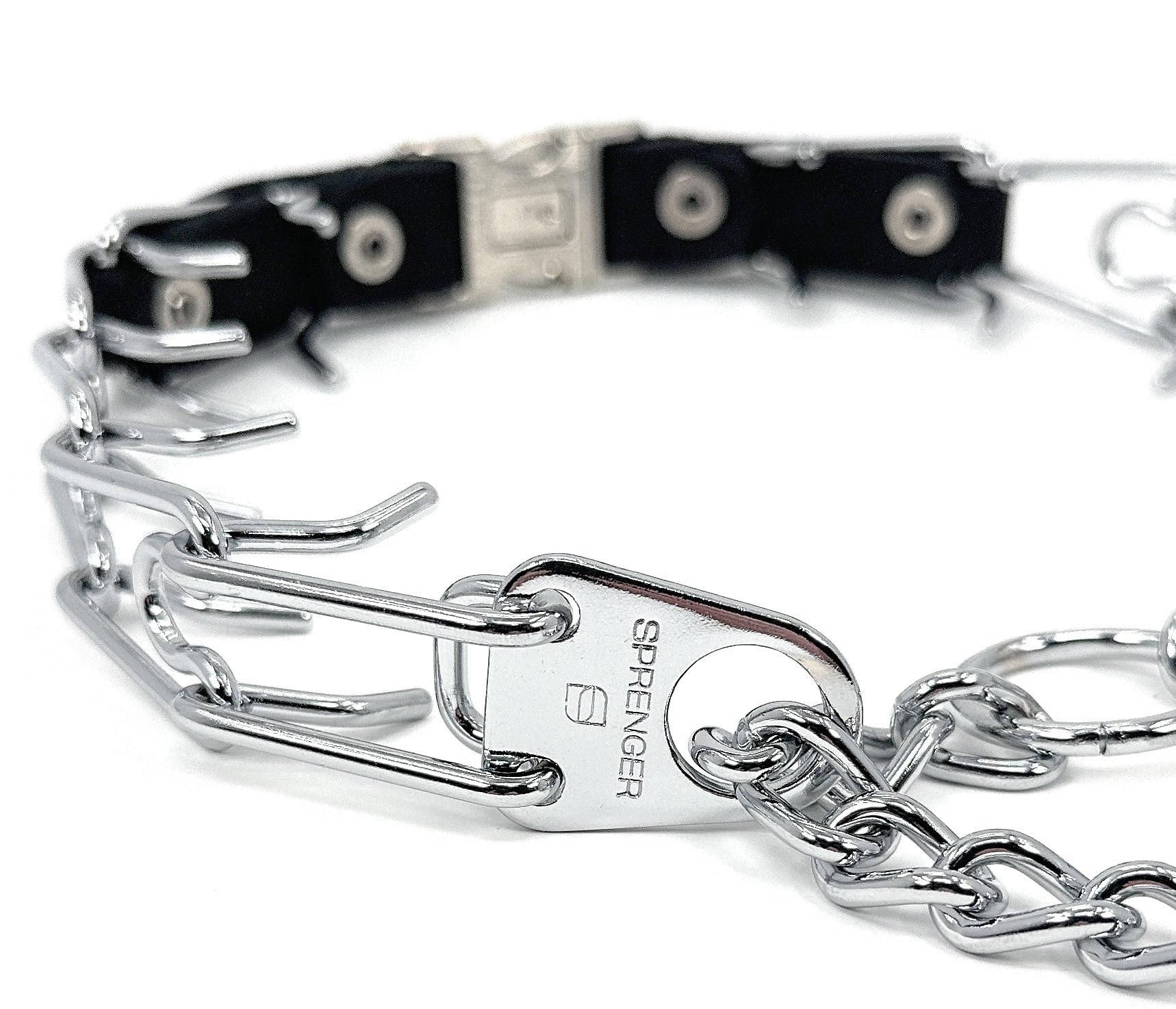 Herm Sprenger chrome-plated steel offers lasting durability for daily training.