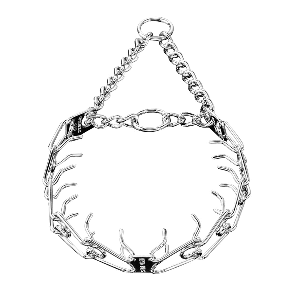 Herm Sprenger chrome-plated prong collar with center plate for even pressure during training
