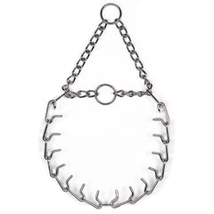 Herm Sprenger chrome-plated prong collar Ultra-Plus with dual O-rings for reliable no-pull training.