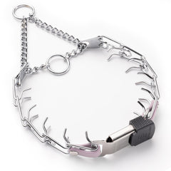 Herm Sprenger chrome plated steel dog collar with quick release buckle ideal for confident training.