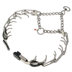 Herm Sprenger Click Lock buckle image highlighting easy on/off without pulling over head.