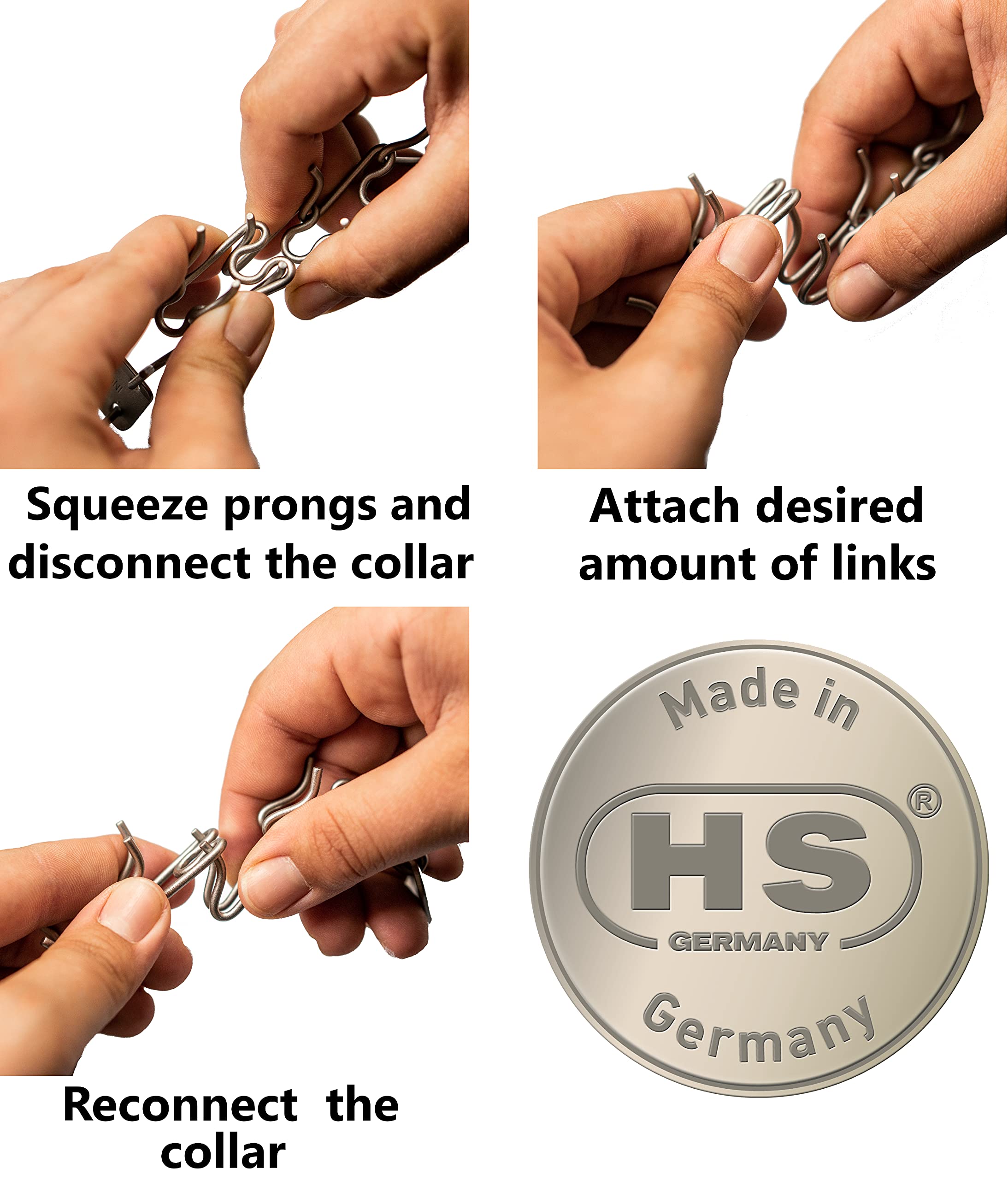 Herm Sprenger middle-links in use on dogs during walks for a comfortable, secure fit.