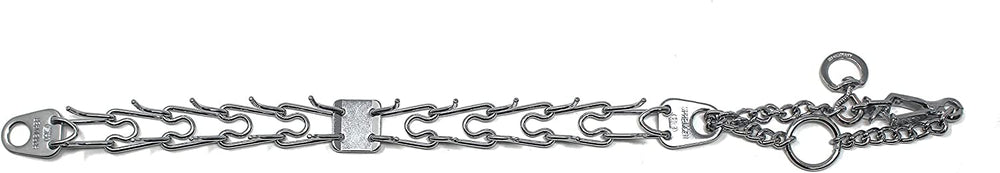 Herm Sprenger interlocking links with removable sections for custom sizing.