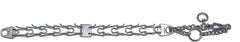 Herm Sprenger interlocking links with removable sections for custom sizing.