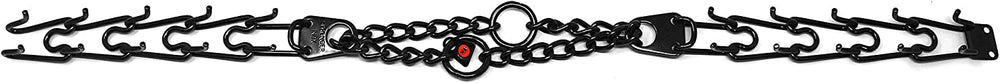 Herm Sprenger interlocking links with prongs close-up highlights adjustable sizing
