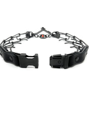 Herm Sprenger prong collar with swivel ring for tangle-free walks and efficient corrections.