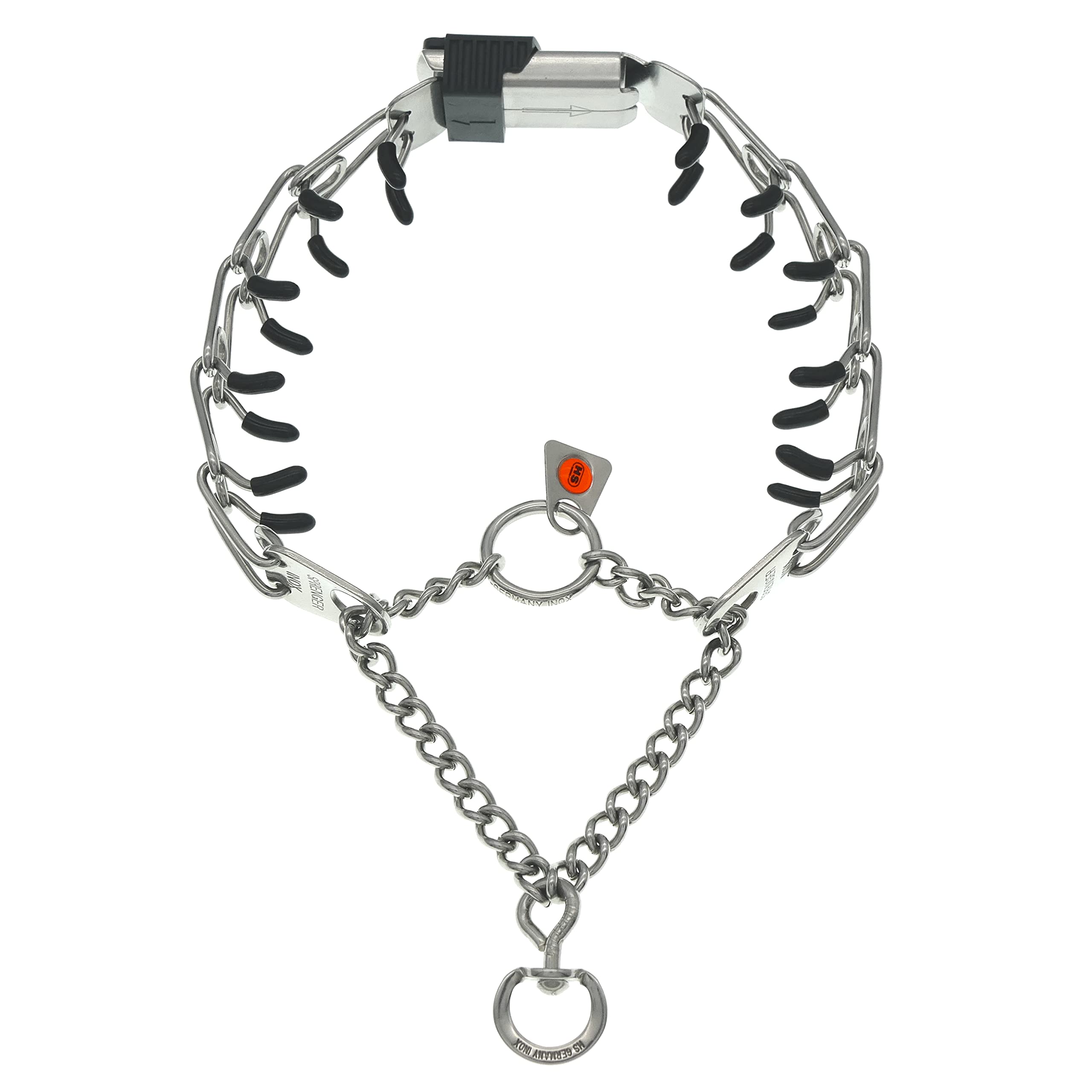 Herm Sprenger prong collar shows HS-Inox authenticity stamp