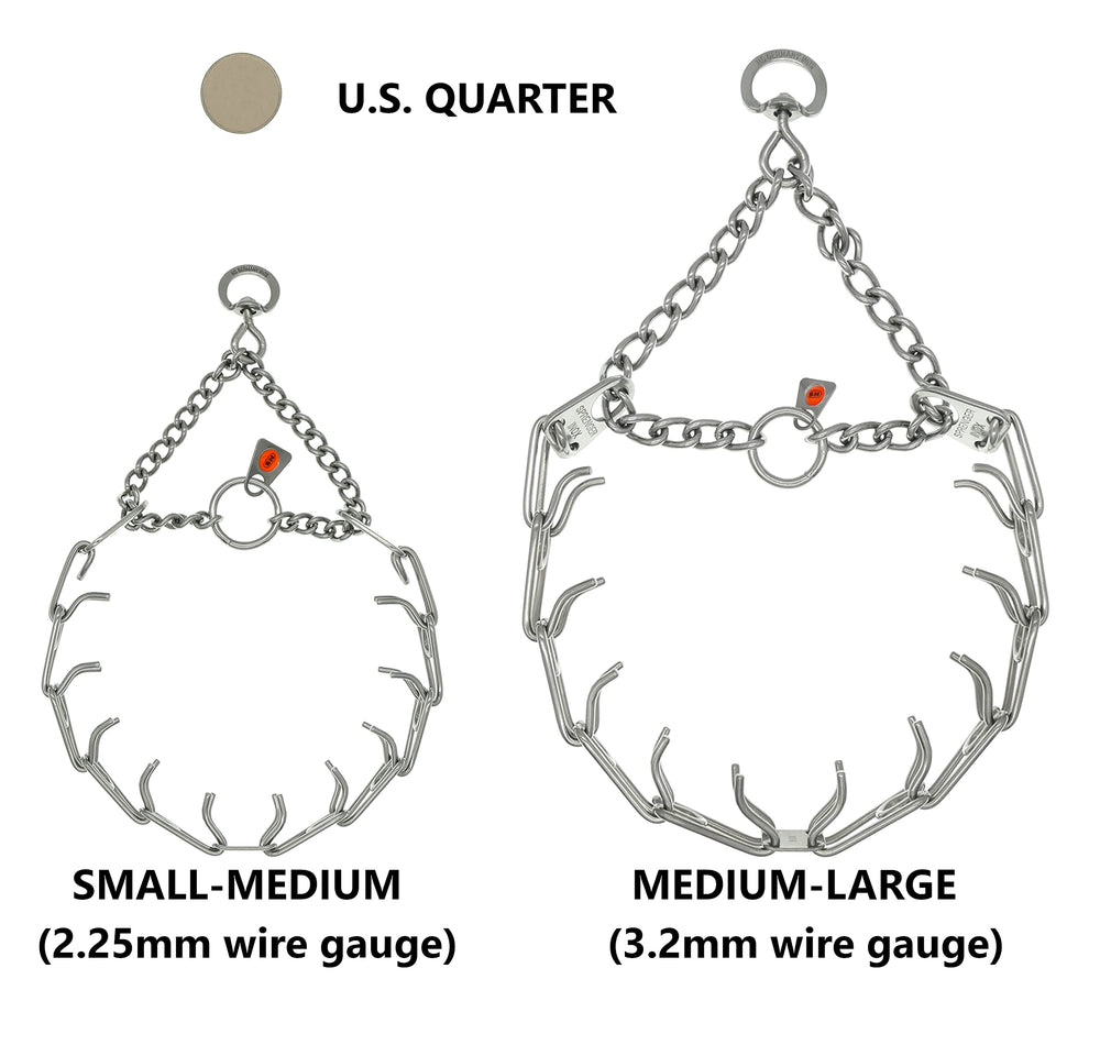 Herm Sprenger collar size-adjustment capability with extra links for fit