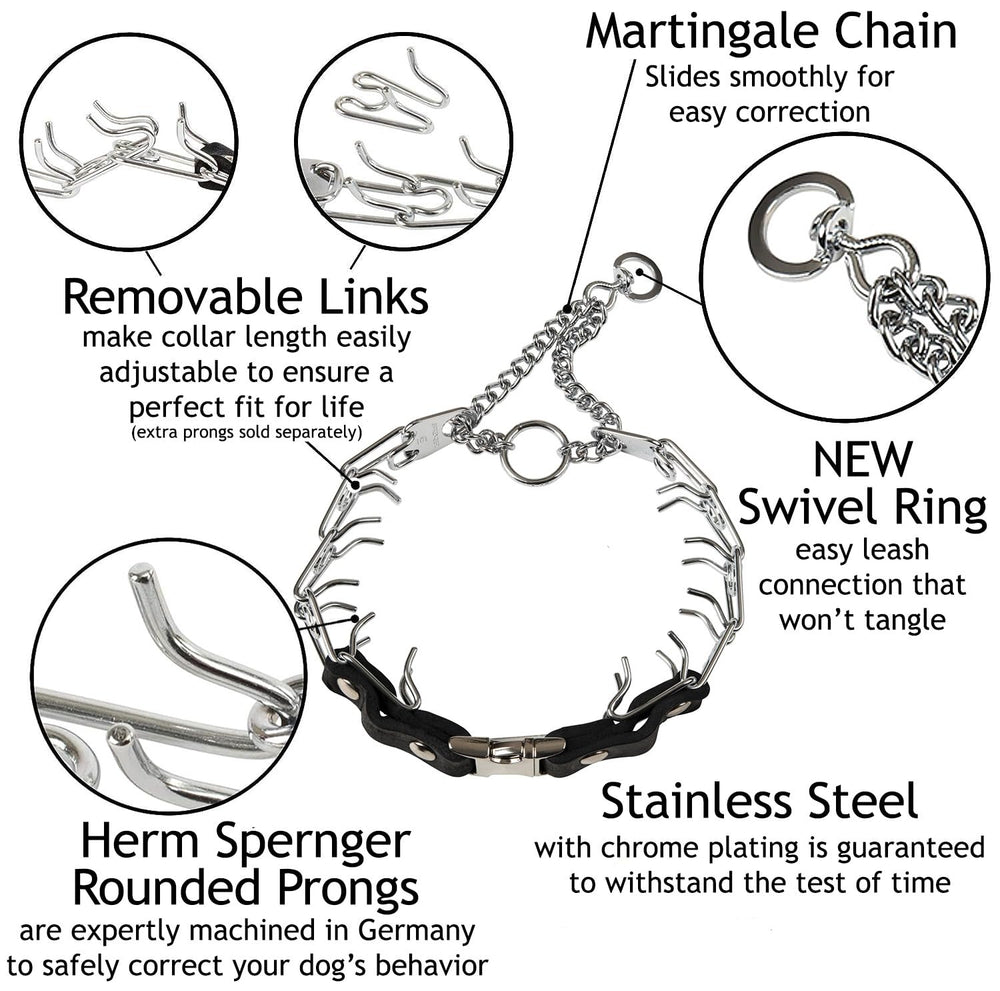 Herm Sprenger prong collar swivel ring for smooth training sessions.