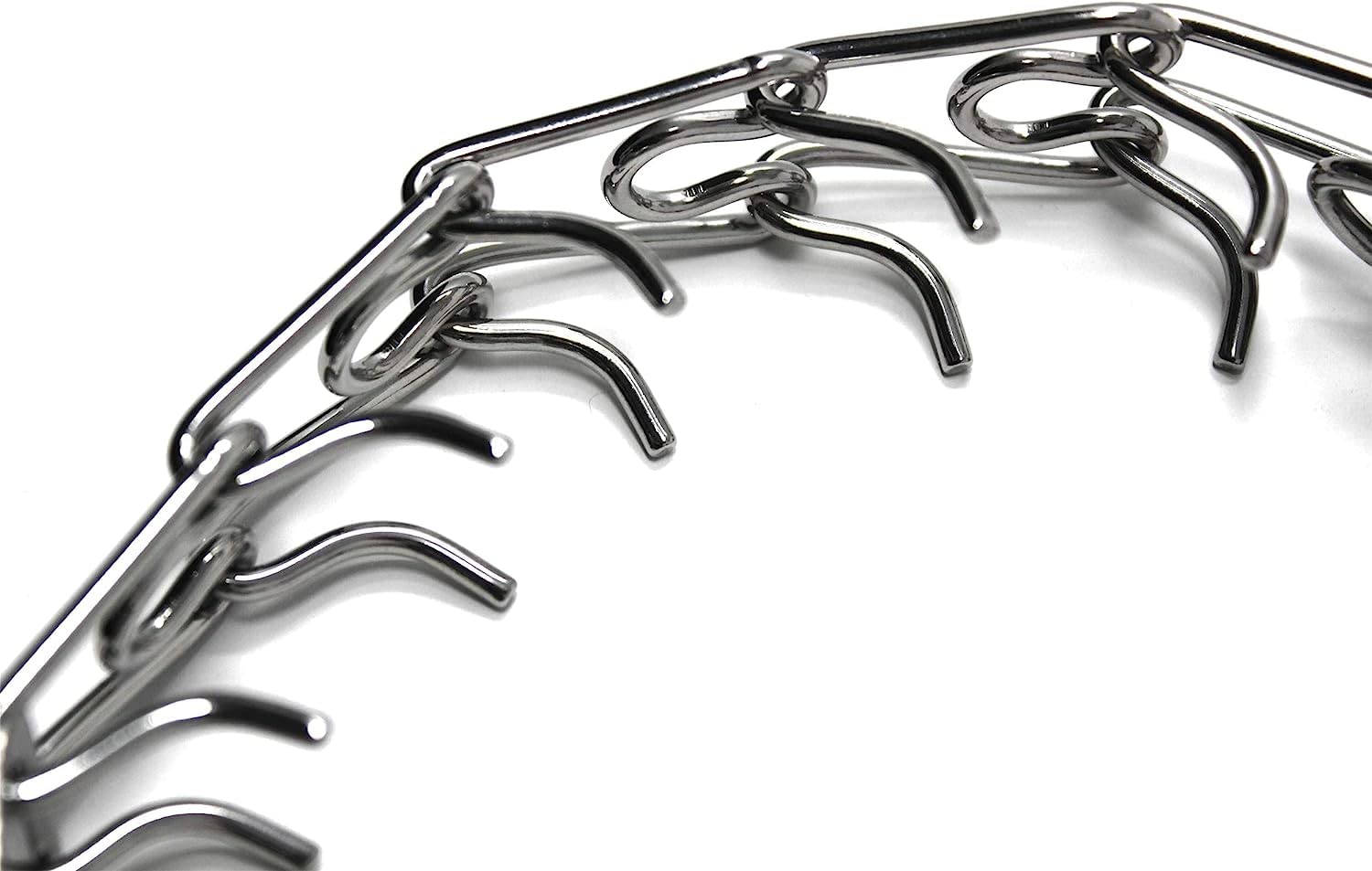 Herm Sprenger prongs with bevel reduce sharpness for comfortable training contact.