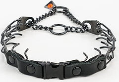 Herm Sprenger quick-release buckle collar shows fast, safe leash attachment for smoother training sessions.
