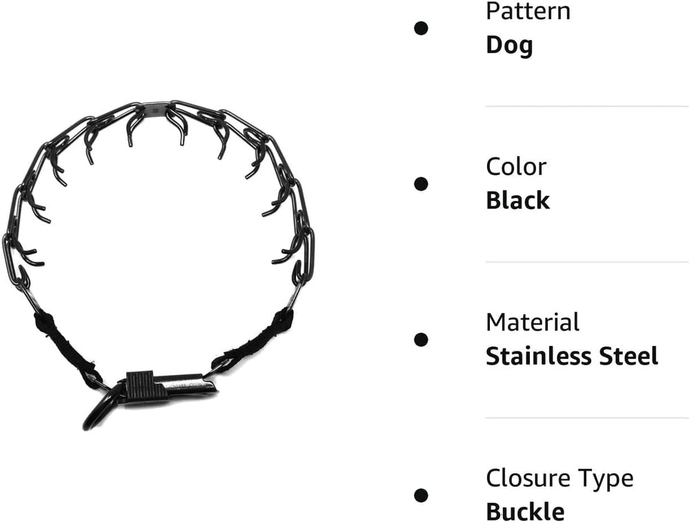Herm Sprenger size-adjustable collar fits snugly for controlled training sessions.