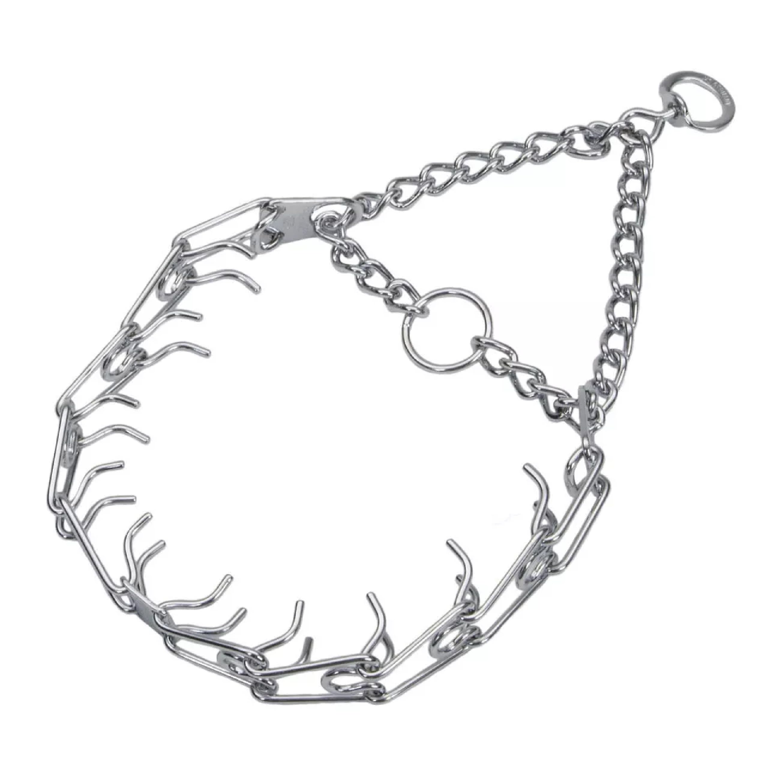 Herm Sprenger Ultra-Plus prong collar chrome closeup highlights durable steel craftsmanship for precise training
