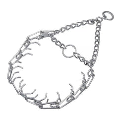 Herm Sprenger Ultra-Plus prong collar chrome closeup highlights durable steel craftsmanship for precise training
