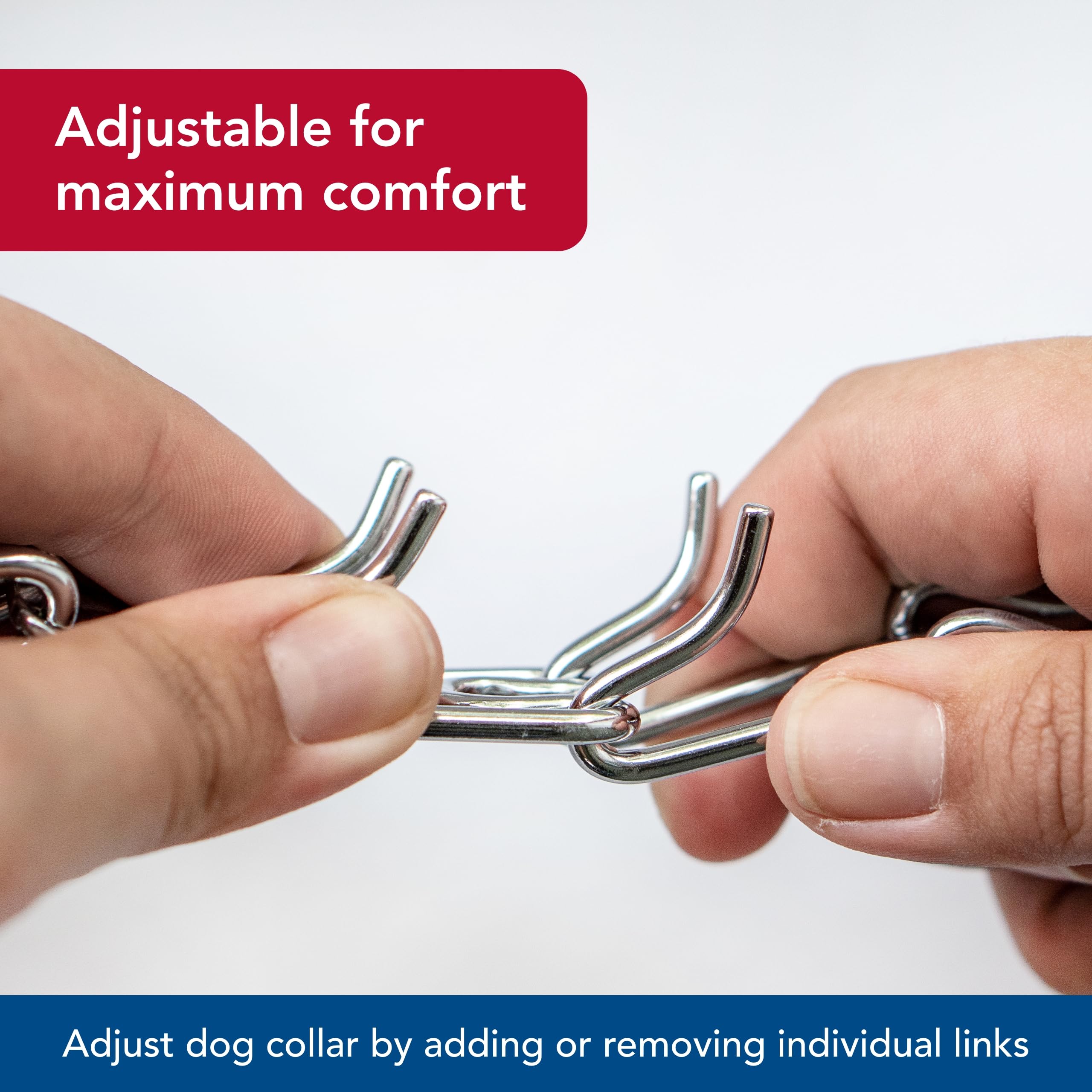 Herm Sprenger Ultra-Plus size adjustment by adding or removing links for a tailored fit.