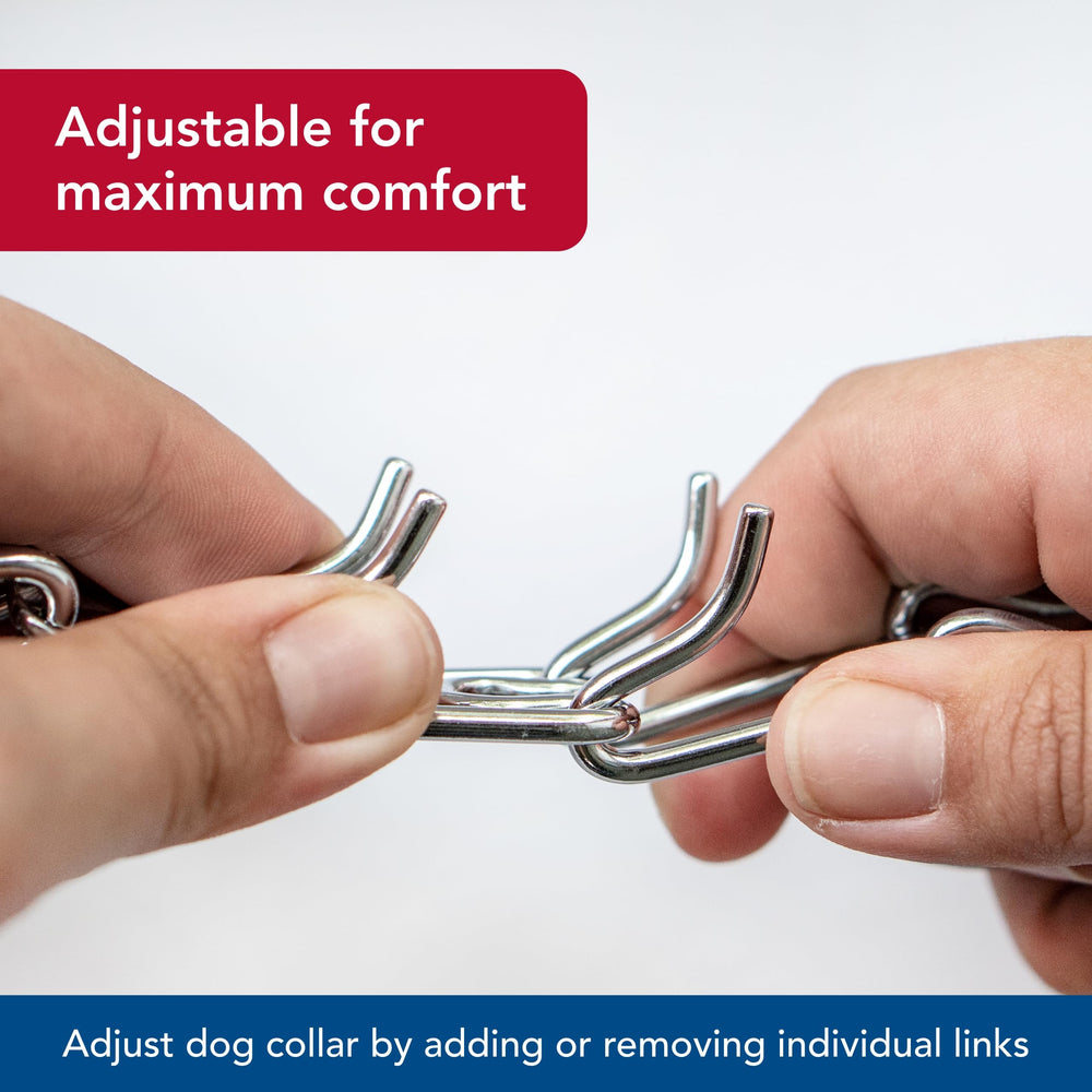 Herm Sprenger Ultra-Plus size adjustment by adding or removing links for a tailored fit.