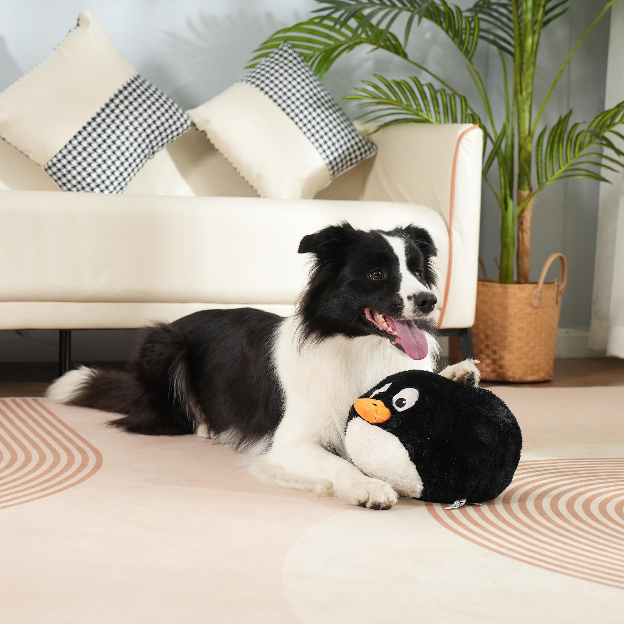 Hero Chuckles ball toy side angle shows durable stitching for tougher play.