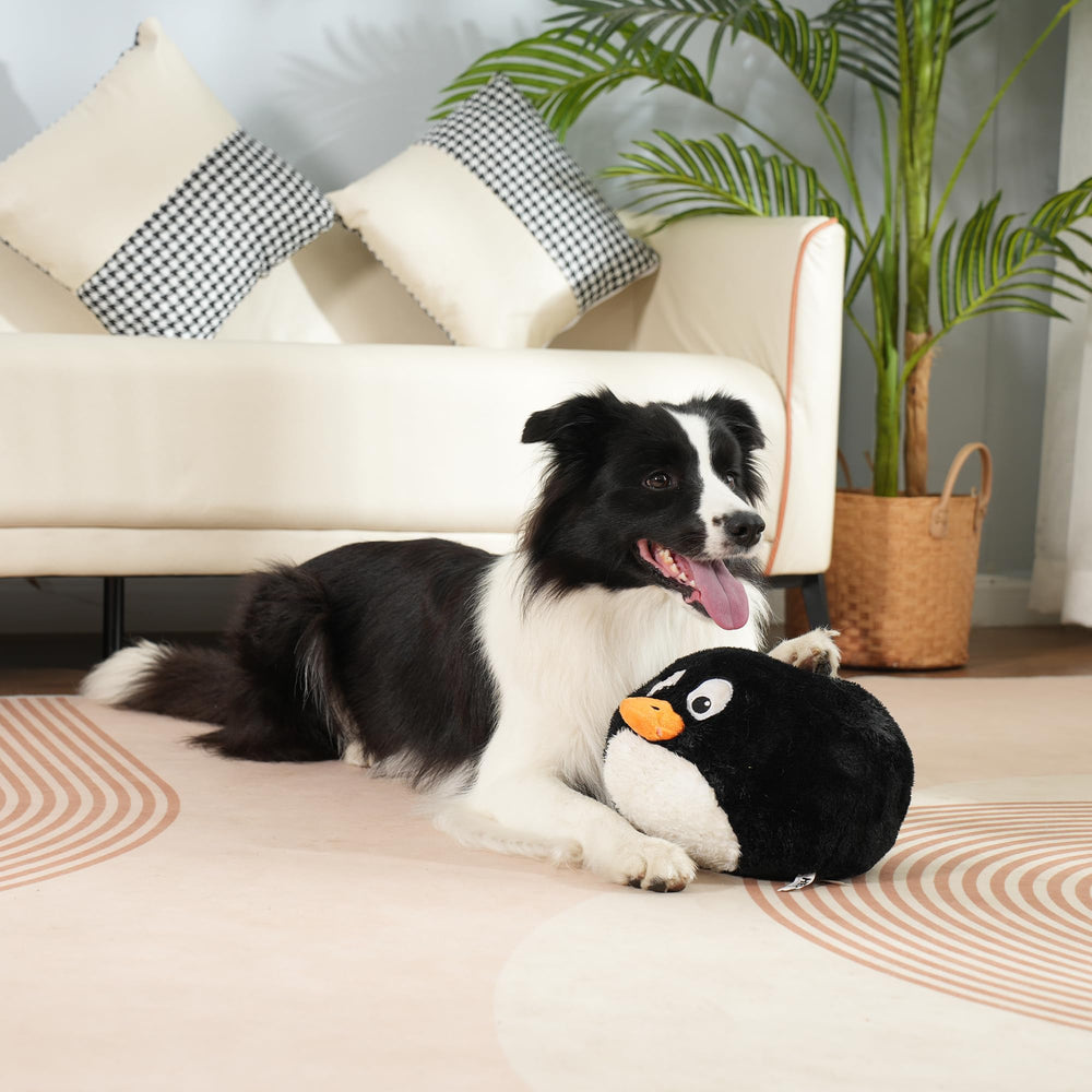 Hero Chuckles ball toy side angle shows durable stitching for tougher play.